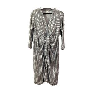 Ripe Maternity Midi Dress Black White Medium Geometric Pregnancy Party Workwear